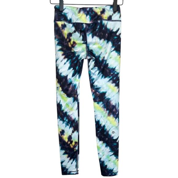 Athleta Girl Leggings Kids L 12 Chit Chat Tight Pants Black Yellow EUC - Picture 2 of 8